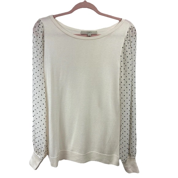 LOFT Sweaters - LOFT Women's lightweight Sweater Size M Sheer Sleeves Official Casual Coquette